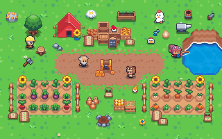 Pixel art farm gameplay in 我的农民 — grow crops on your blockchain farm